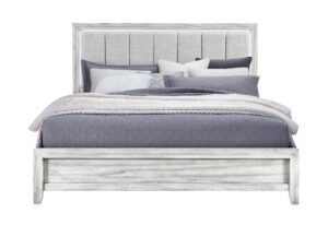 ELSIE GREY KING BED WITH LED