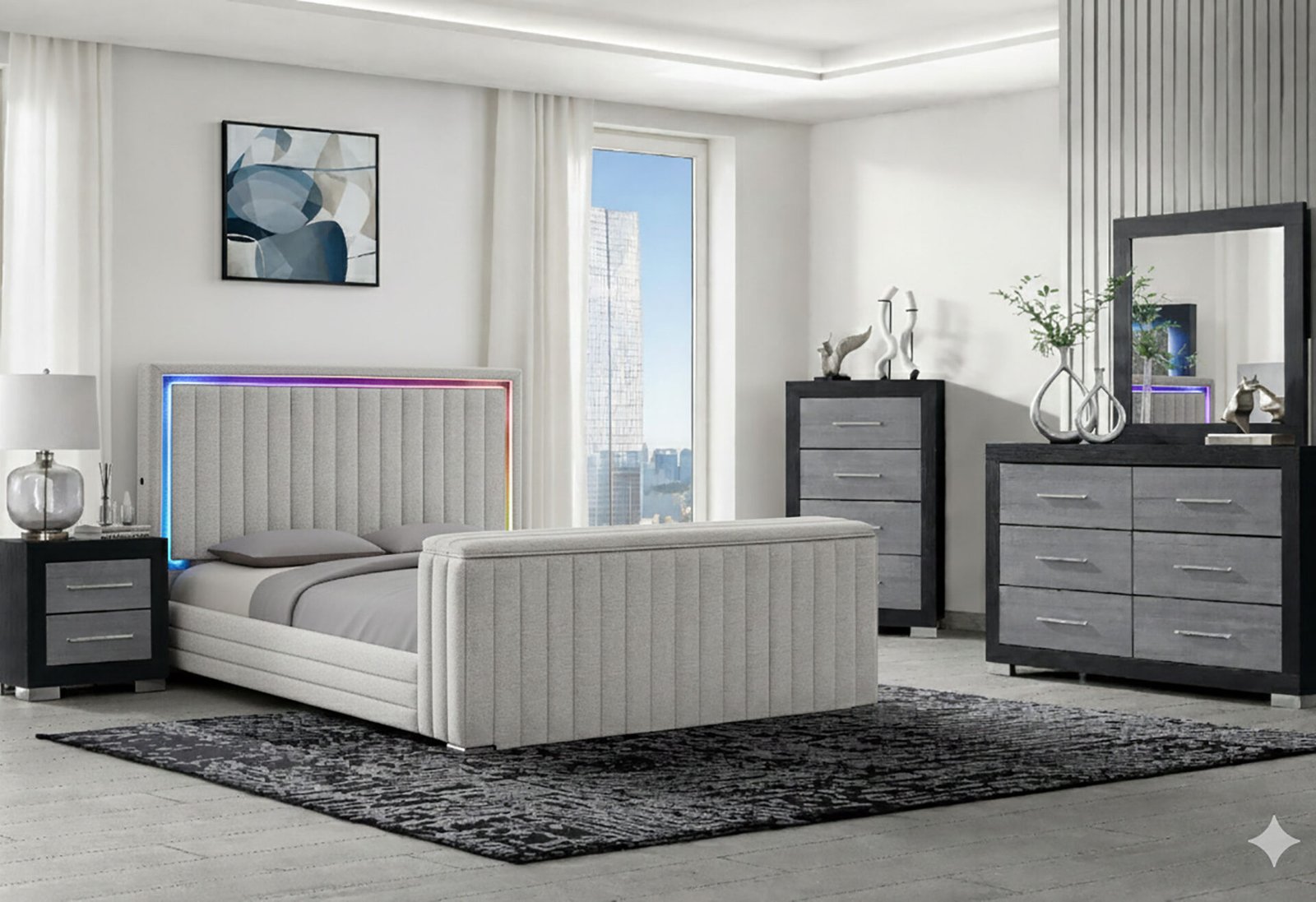 Second image of ELIAS/EMMA TV FB BLACK KING BED GROUP