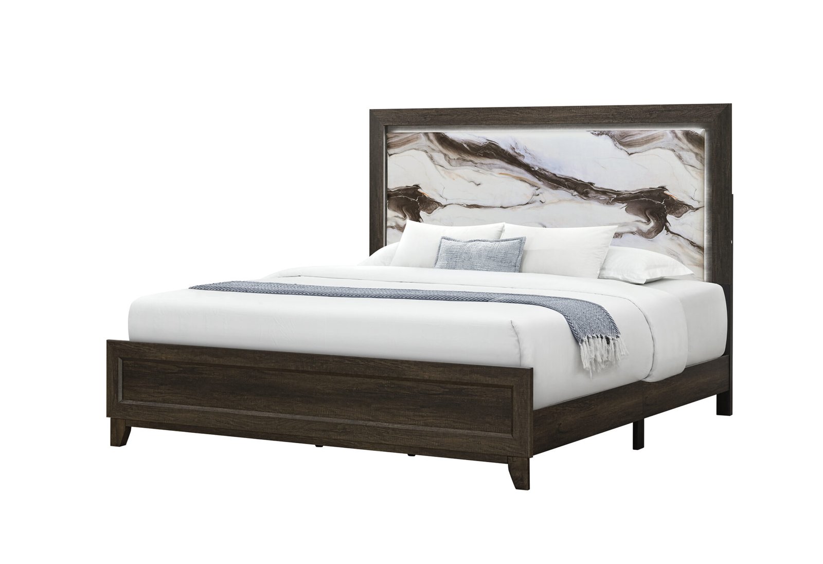 Second image of HARMONY BROWN TWIN BED WITH LED