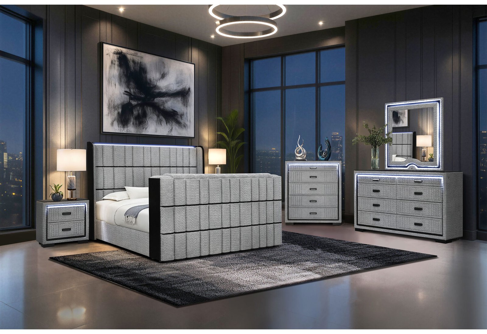 ISABELLA GREY QUEEN BED GROUP