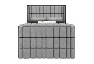 ISABELLA GREY QUEEN BED W/LED, TV LIFT, SPEAKER AND FIREPLACE