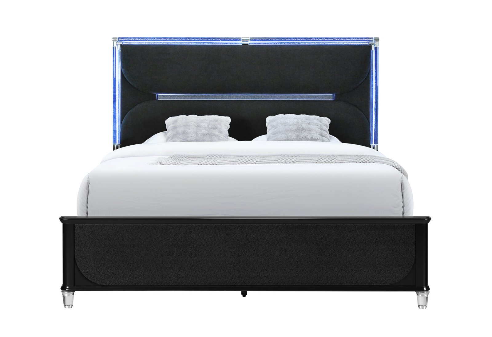 LANDO BLACK QUEEN BED WITH CONTINUOUS LED