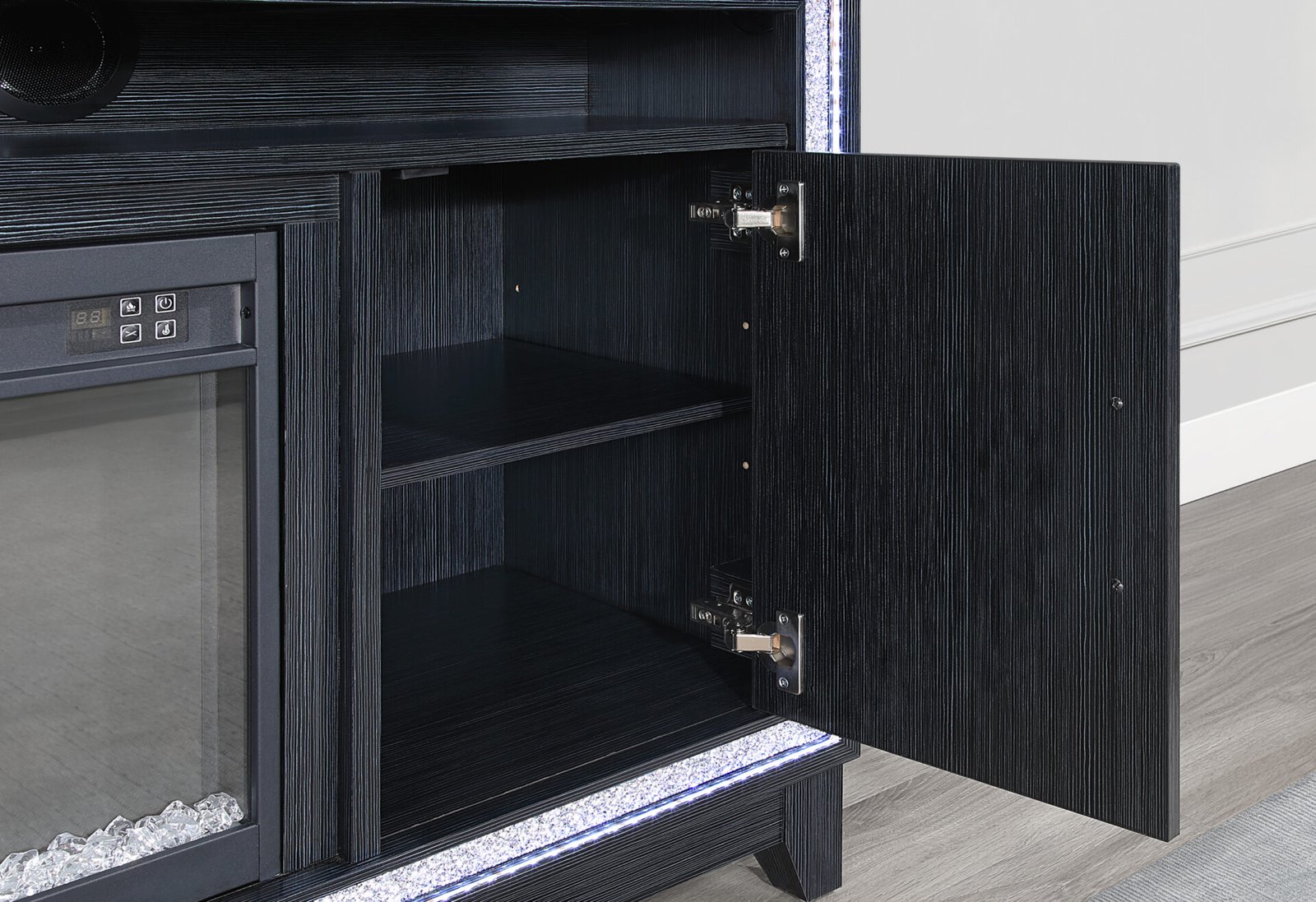 Second image of LILY DARK GREY ENT UNIT 72 INCH W/ LED, SPEAKERS, CRYSTAL INSERTS