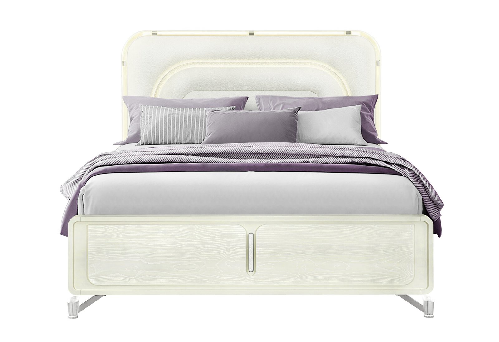 LYRA BEIGE KING BED WITH LED
