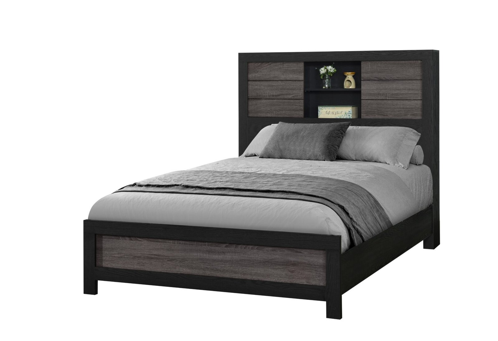 Second image of LISBON GREY/BLACK BOOKCASE FULL BED