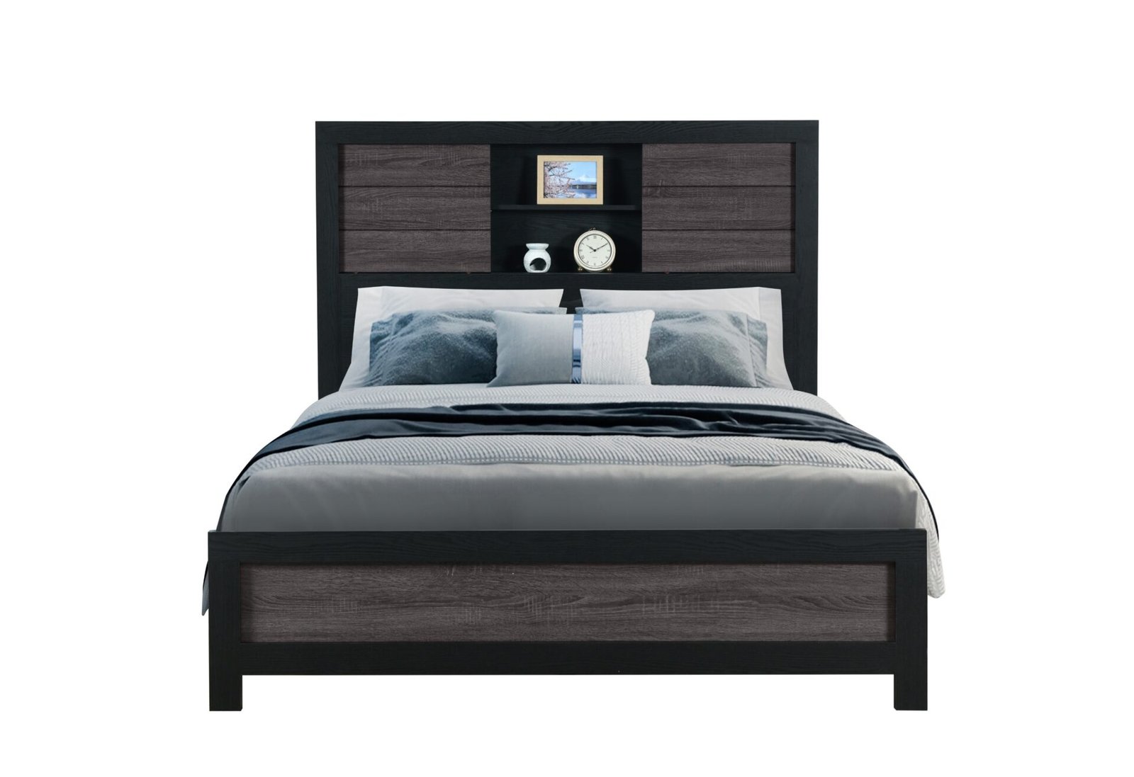 LISBON GREY/BLACK BOOKCASE FULL BED