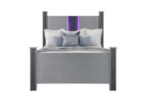 LOGAN SILVER FULL BED WITH LED AND SPEAKERS