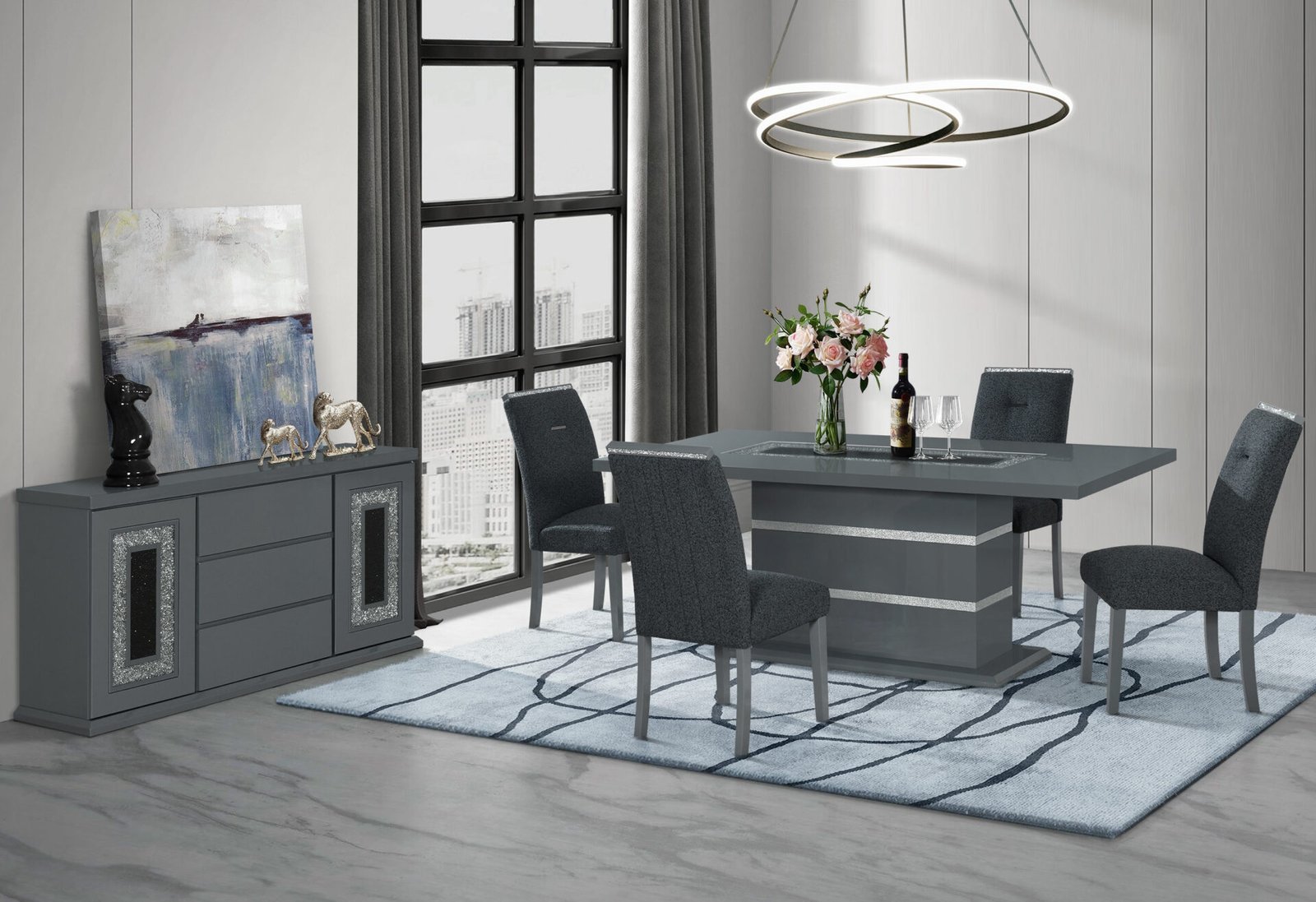 Second image of MONACO DARK GREY DINING TABLE