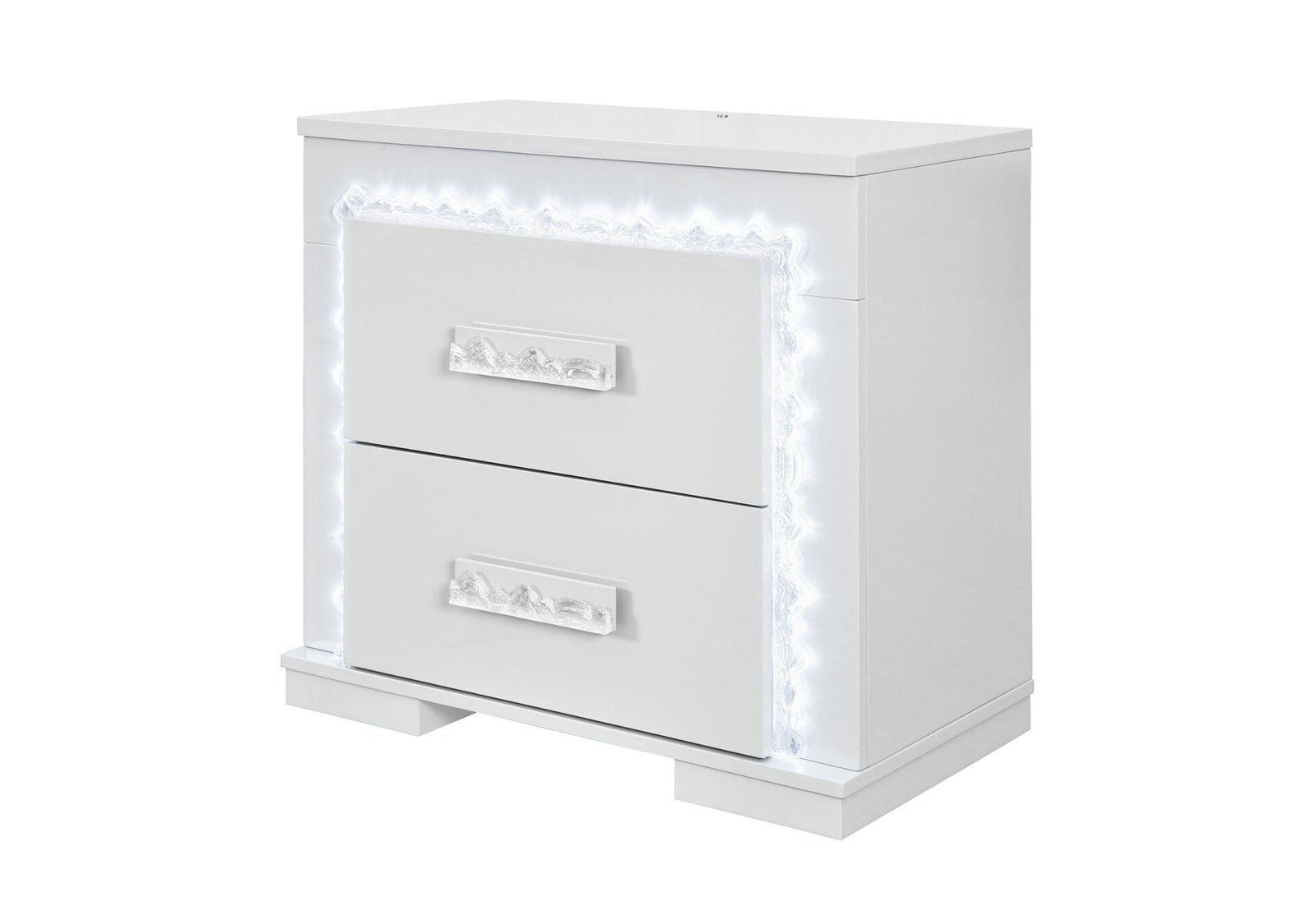 Second image of NAOMI SILVER MARBLE NIGHTSTAND WITH LED