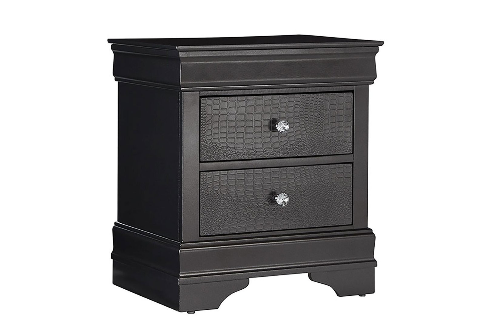 Second image of POMPEI METALLIC GREY NIGHTSTAND