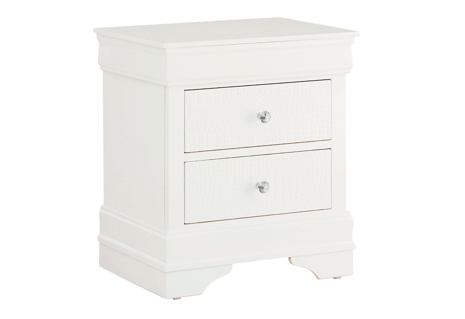 Second image of POMPEI METALLIC WHITE NIGHTSTAND