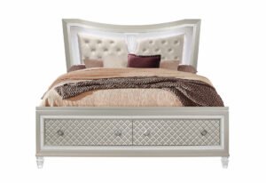 PARIS CHAMPAGNE KING BED WITH LED