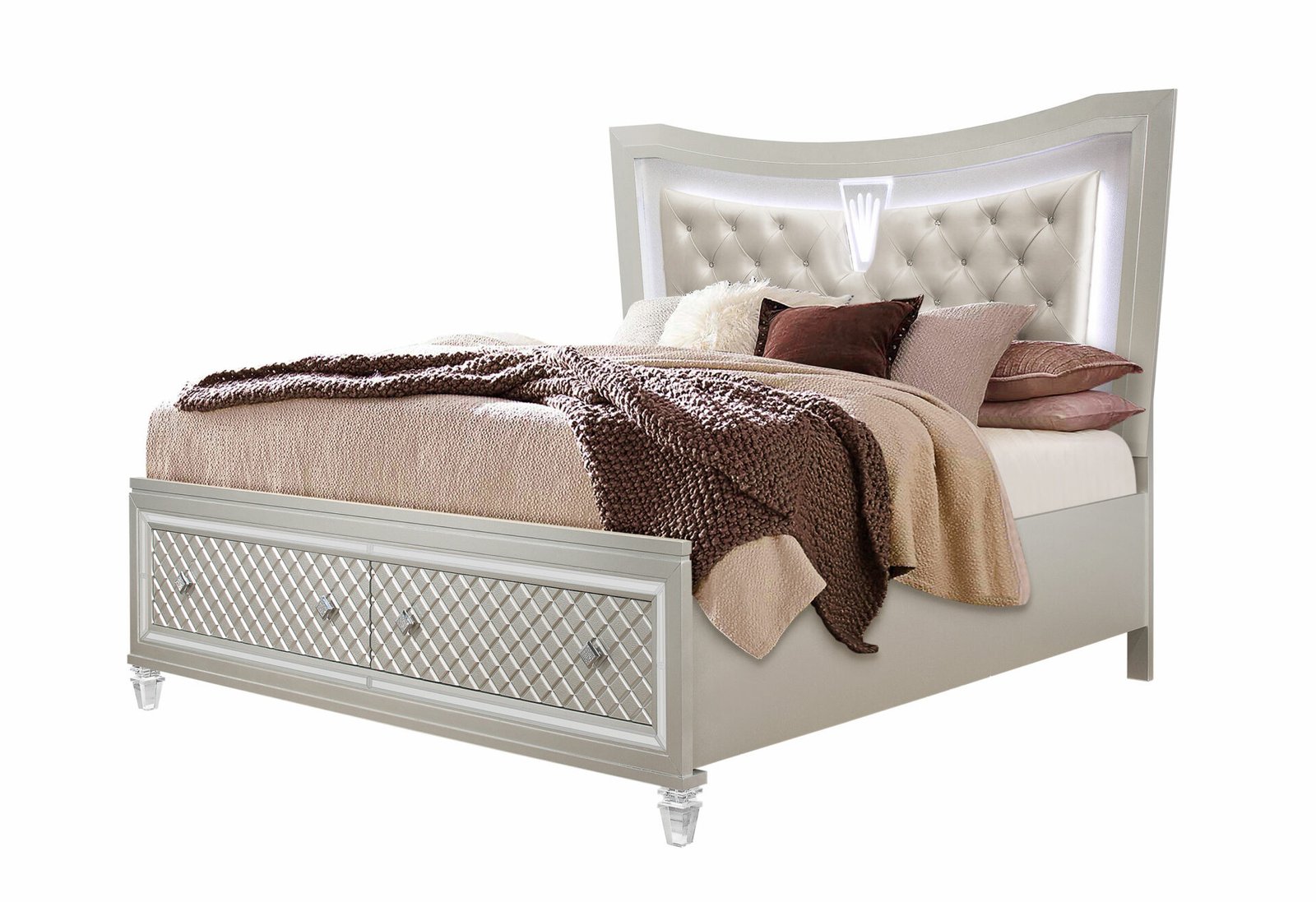 Second image of PARIS CHAMPAGNE KING BED WITH LED