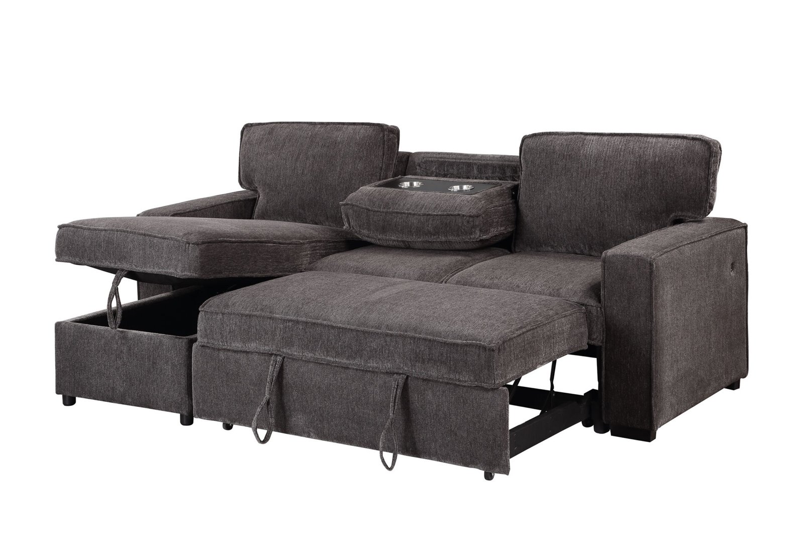 Second image of U0203 DARK GREY REVERSIBLE PULL OUT SOFA BED