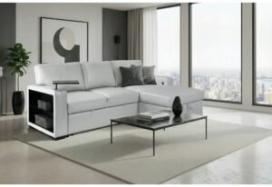U0212 BLANCHE SILVER PULL OUT SOFA BED