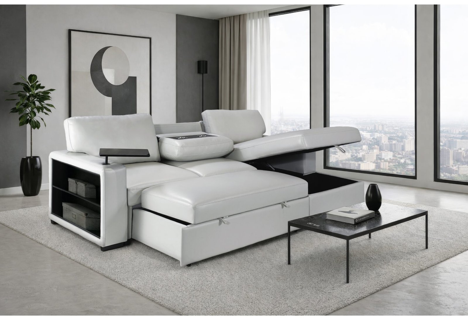 Second image of U0212 BLANCHE SILVER PULL OUT SOFA BED