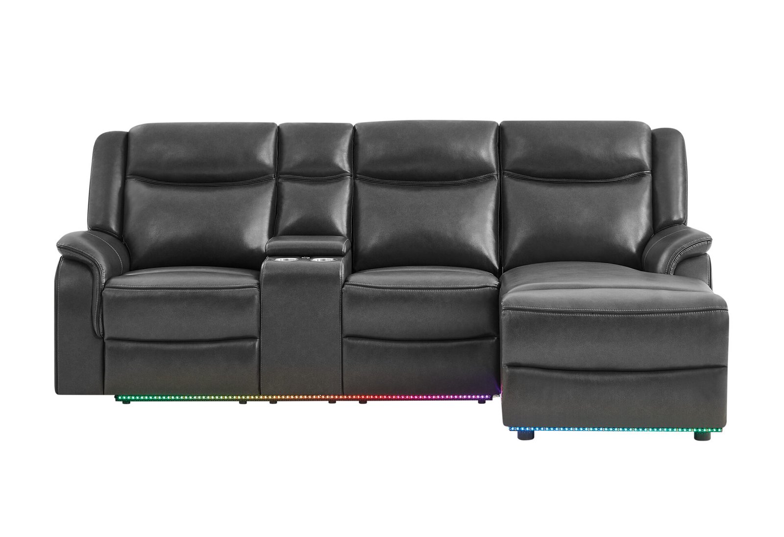 Second image of U1818 BLANCHE CHARCOAL SECTIONAL WITH PUSHBACK CHAISE