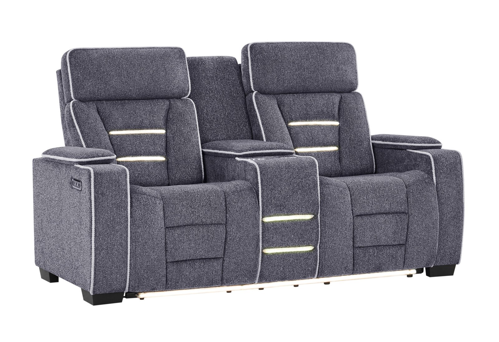 Second image of U1895 GREY P2 CONSOLE RECLINING LOVESEAT WITH IS AND LED