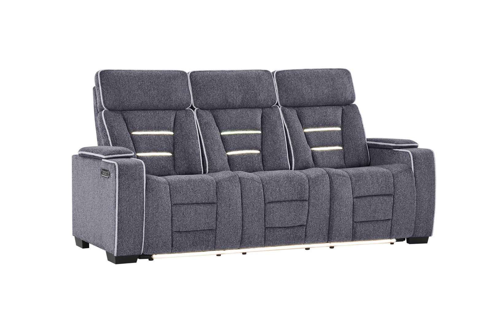 Second image of U1895 GREY P2 RECLINING SOFA WITH IS AND LED