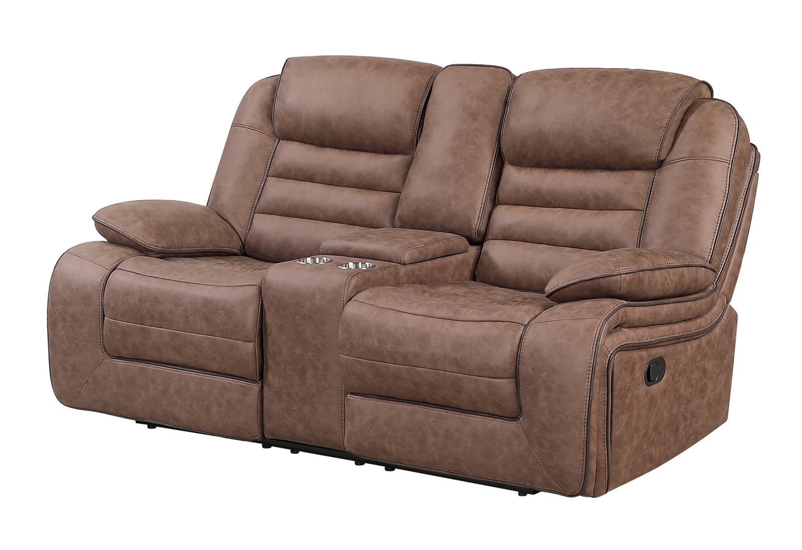 Second image of U2250 BROWN CONSOLE RECLINING LOVESEAT