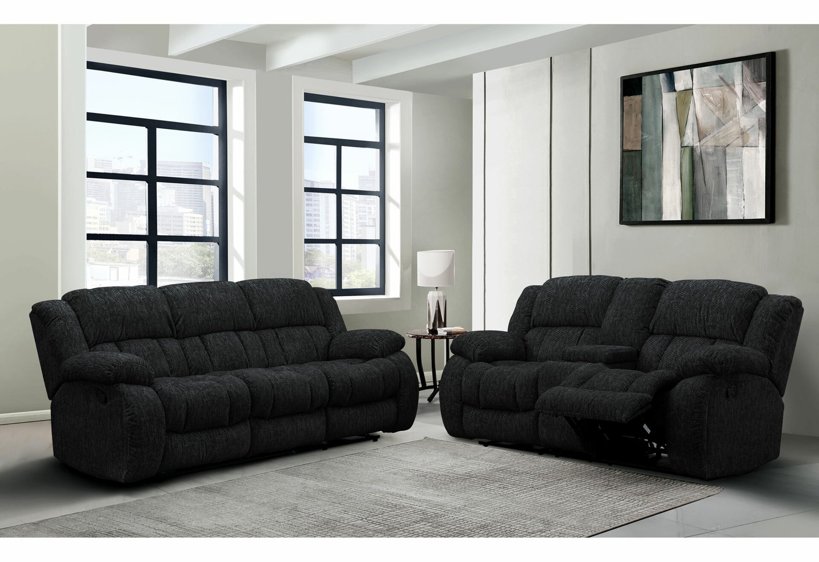 Second image of U250 EBONY CONSOLE RECLINING LOVESEAT