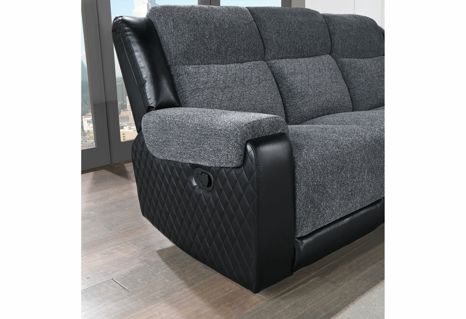 Second image of U5914 GREY/BLACK RECLINER