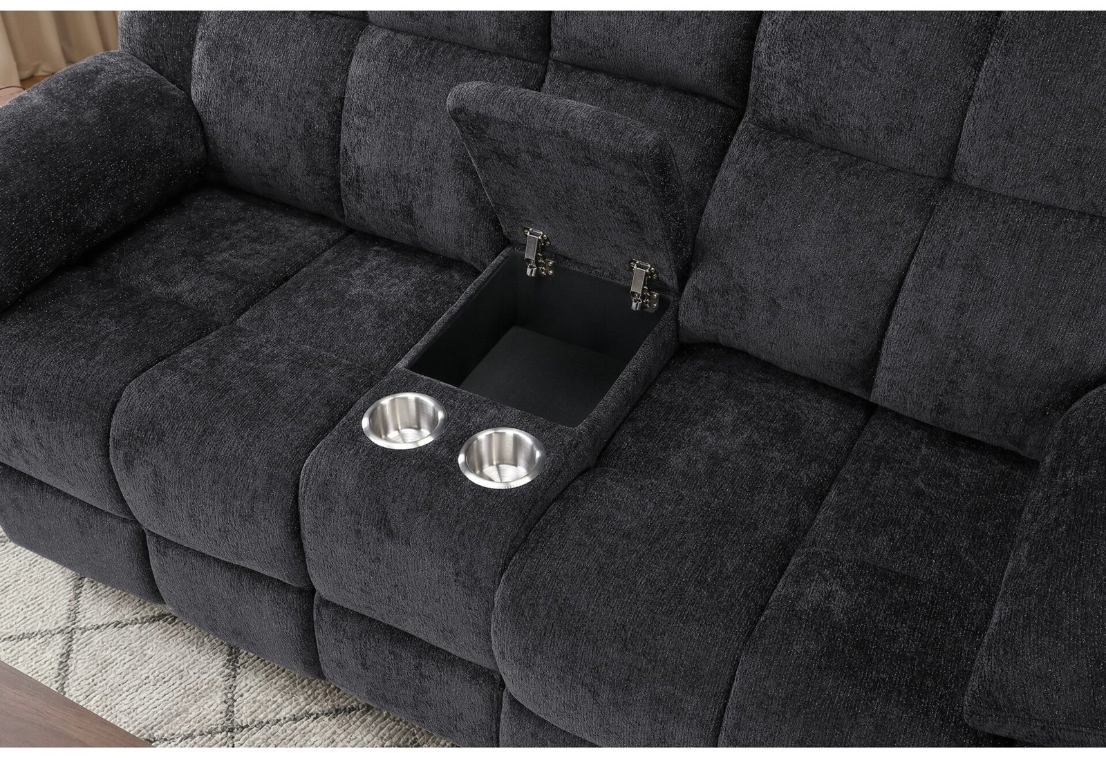 Second image of U6000 BLACK RECLINING SOFA/CONSOLE RECLINING LOVESEAT