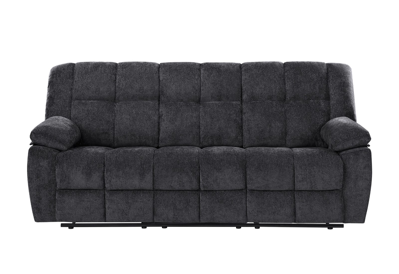 U6000 BLACK RECLINING SOFA