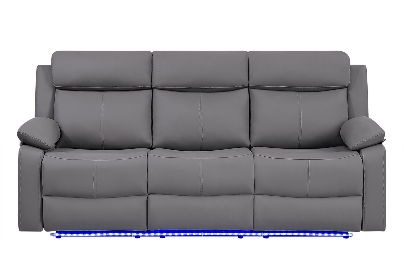 Second image of U6026 GREY PU 46A REC SOFA/CONSOLE REC LOVESEAT WITH SPEAKER