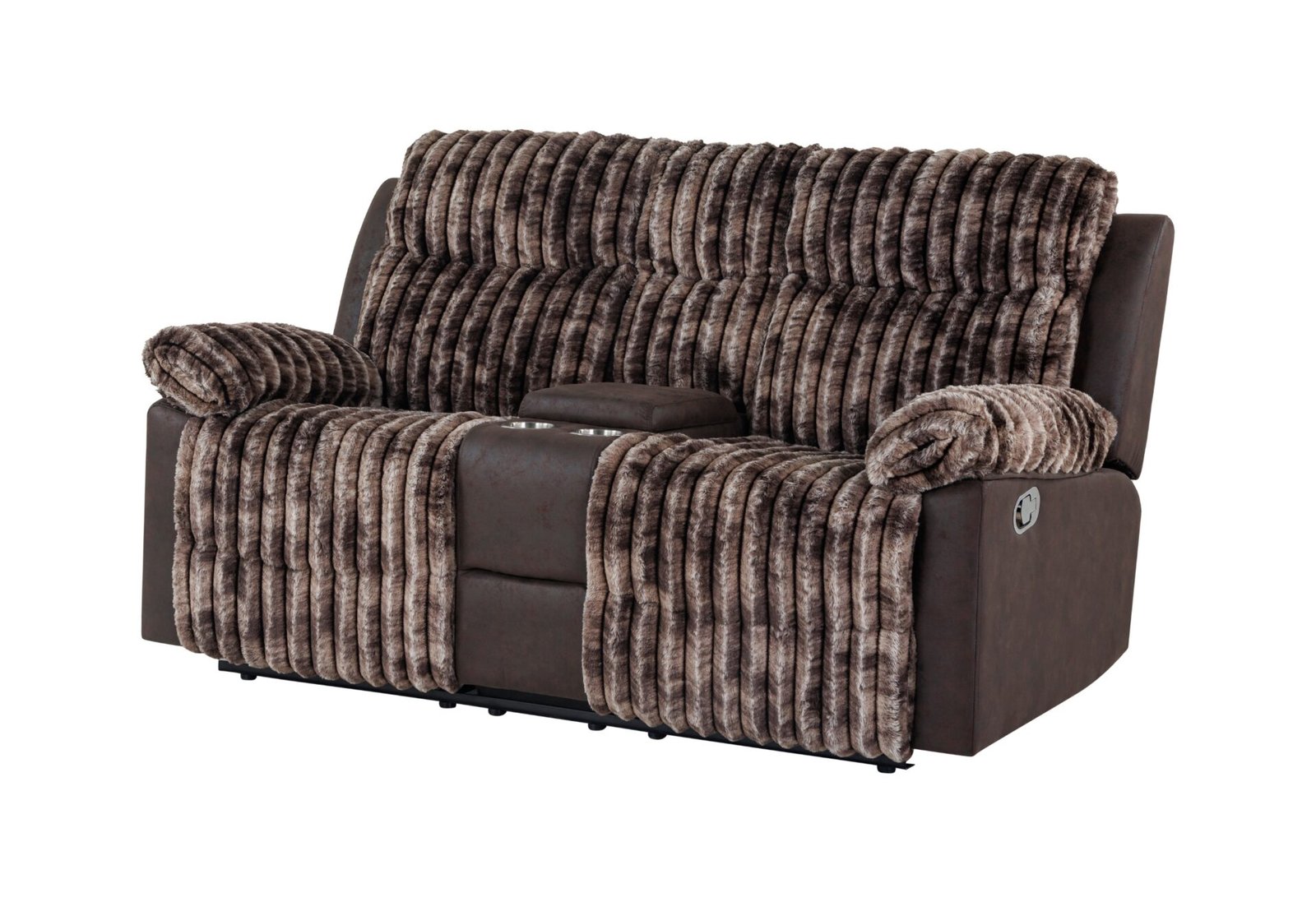 Second image of U6028 BROWN CONSOLE RECLINING LOVESEAT