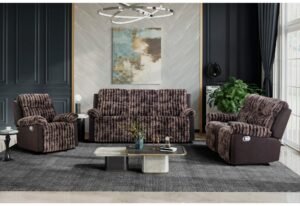 U6028 BROWN RECLINING SOFA/CONSOLE RECLINING LOVESEAT/GLIDER RECLINER