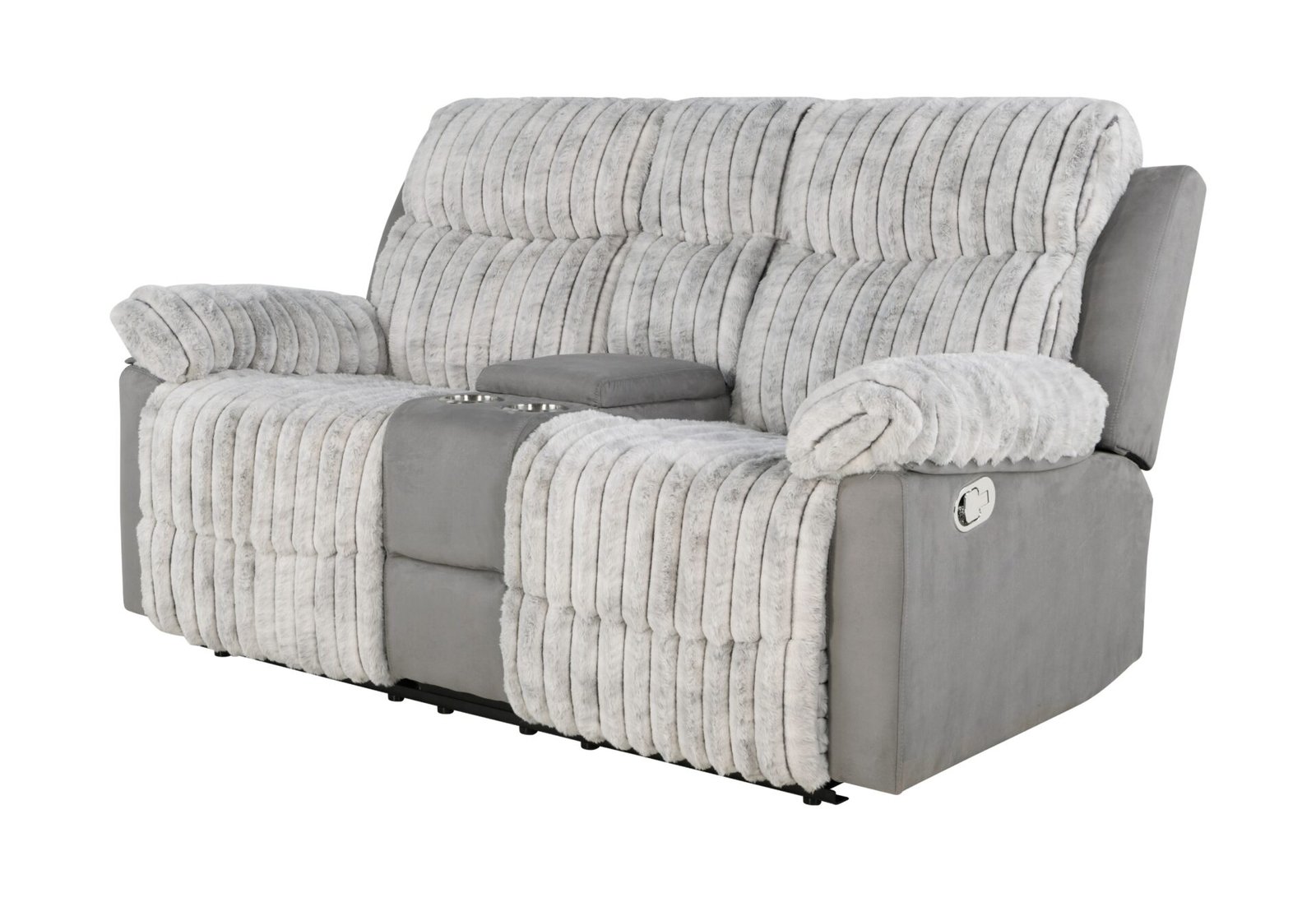 Second image of U6028 GREY CONSOLE RECLINING LOVESEAT