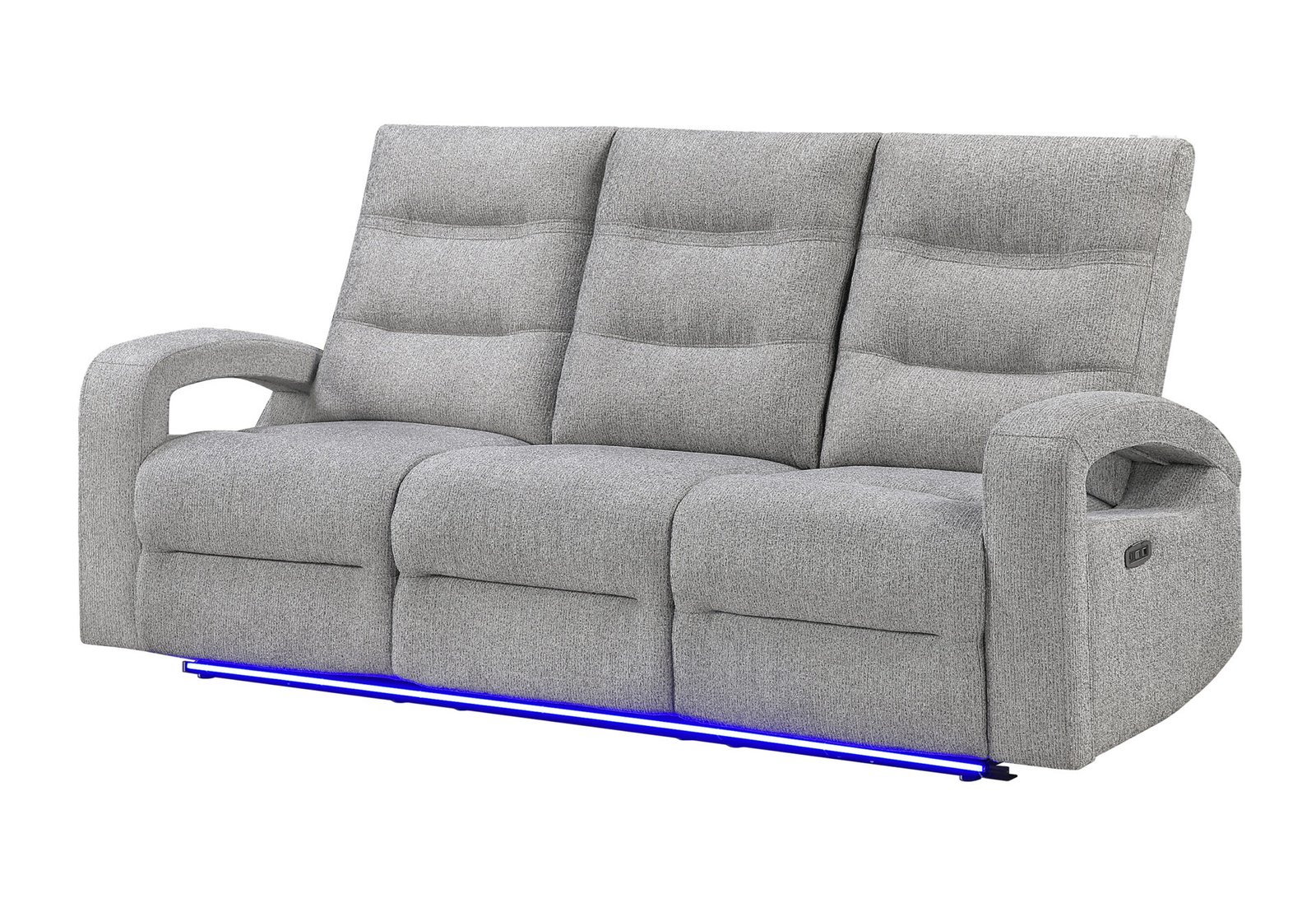Second image of U6611 GREY 15 POWER RECLINING SOFA WITH LED