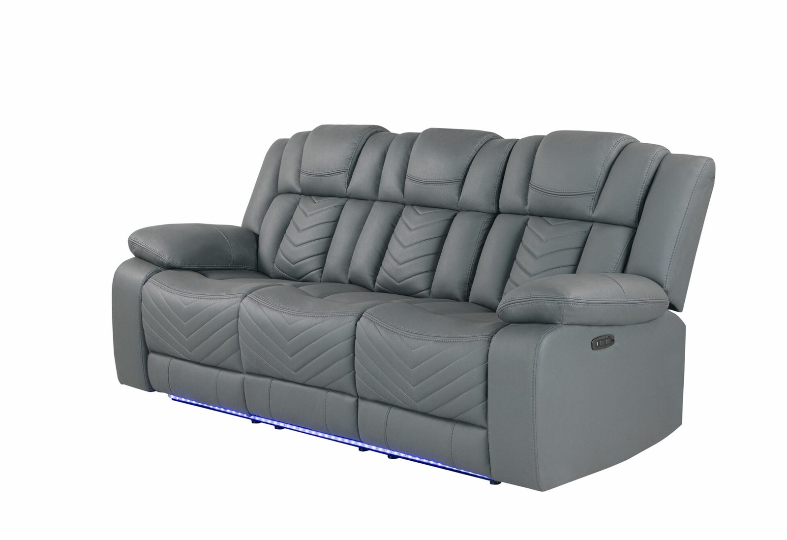 Second image of U7068 GREY 10 POWER RECLINING SOFA WITH DDT, WC AND LED
