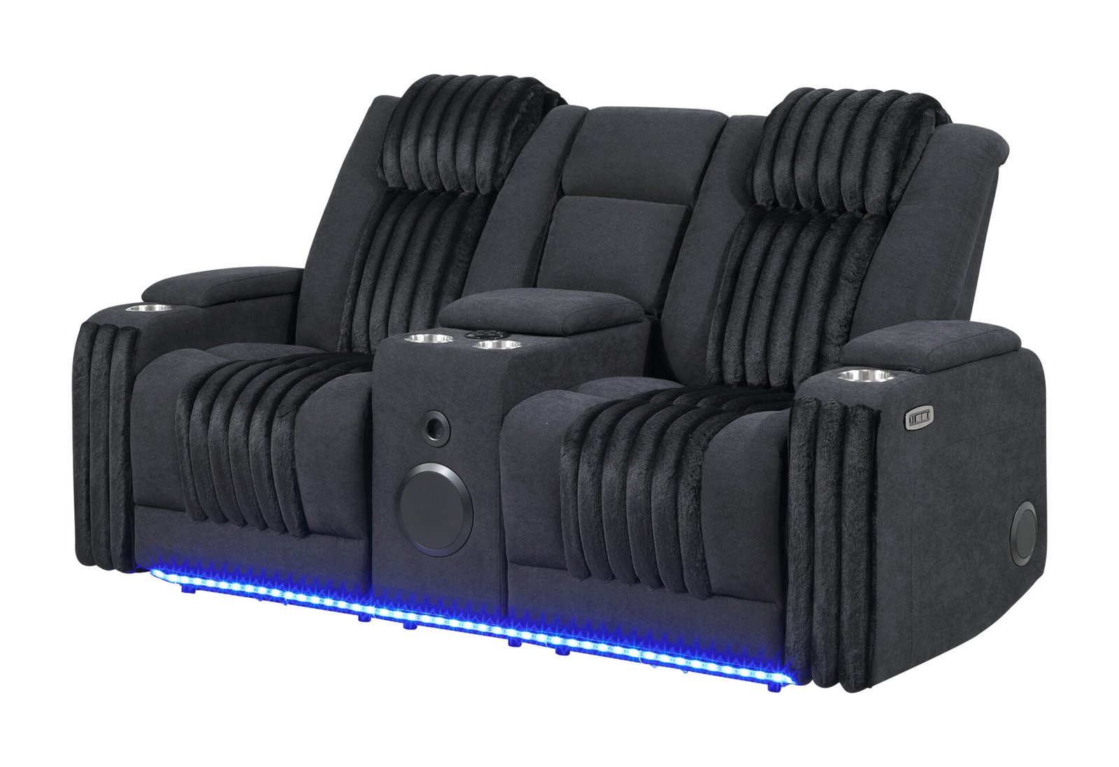 Second image of U8000 BLACK PWR CONSOLE REC LOVESEAT W/PHR, LED AND SPEAKER