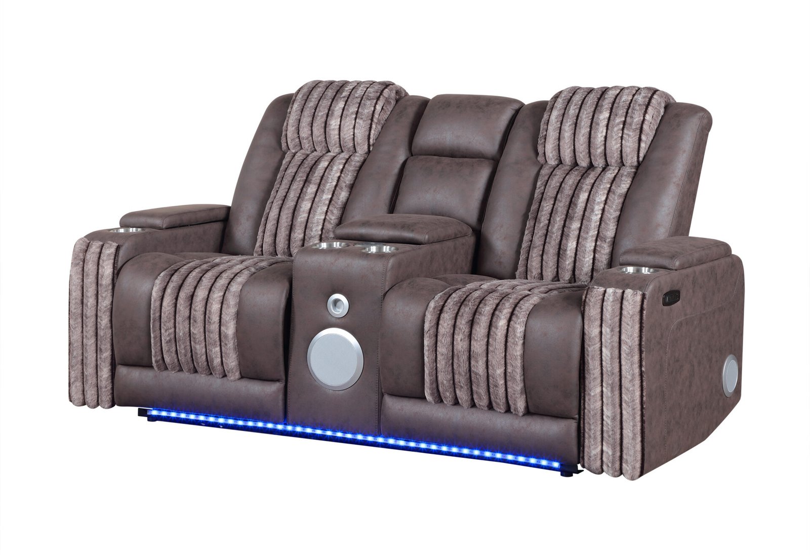 Second image of U8000 BROWN PWR CONSOLE REC LOVESEAT W/PHR, LED AND SPEAKER