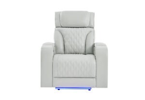 U8611 BLANCHE SILVER POWER RECLINER WITH POWER HEADREST AND LED