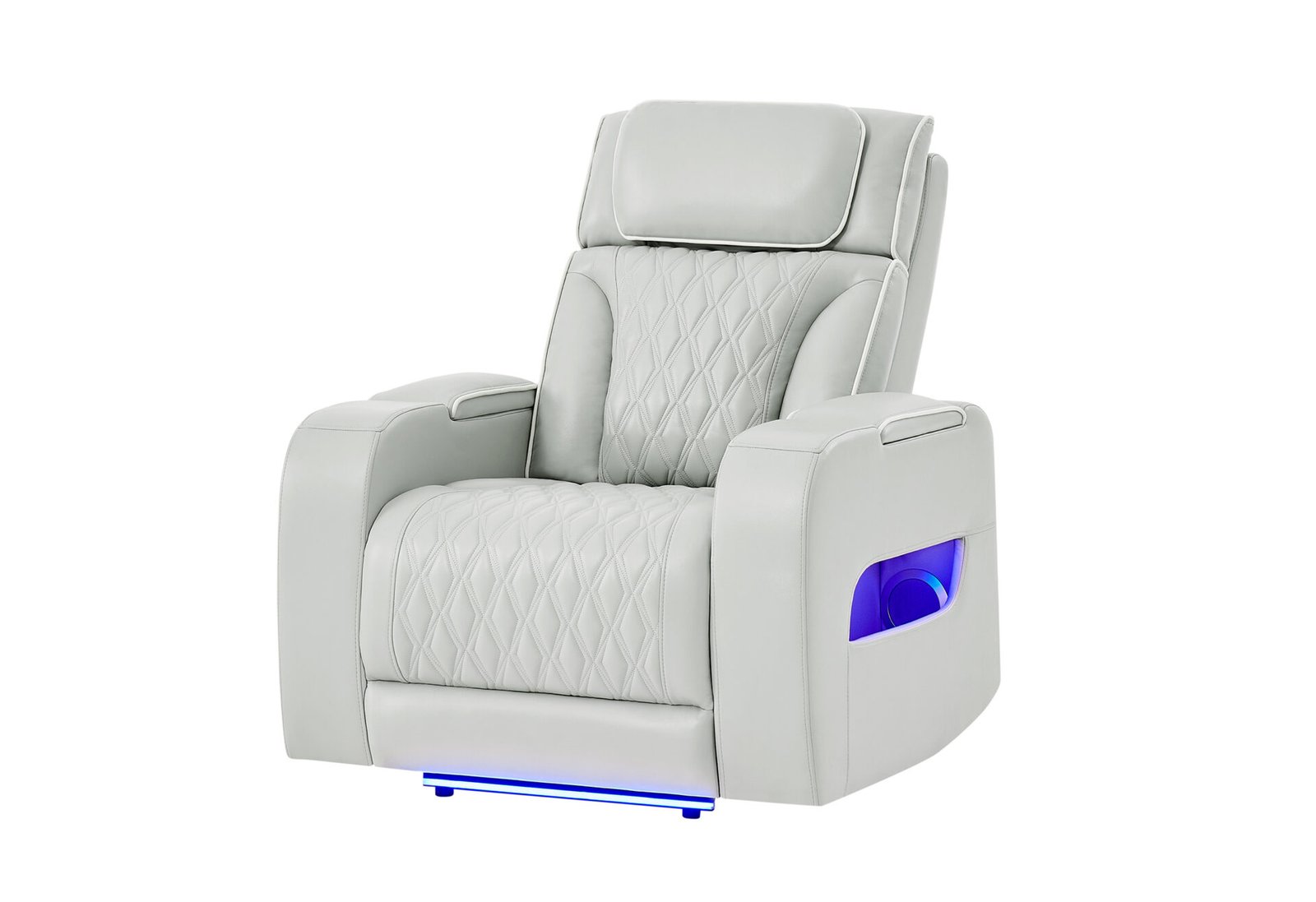 Second image of U8611 BLANCHE SILVER POWER RECLINER WITH POWER HEADREST AND LED