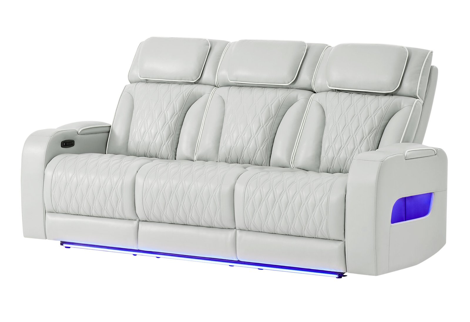 Second image of U8611 BLANCHE SILVER PWR REC SOFA WITH PHR AND LED