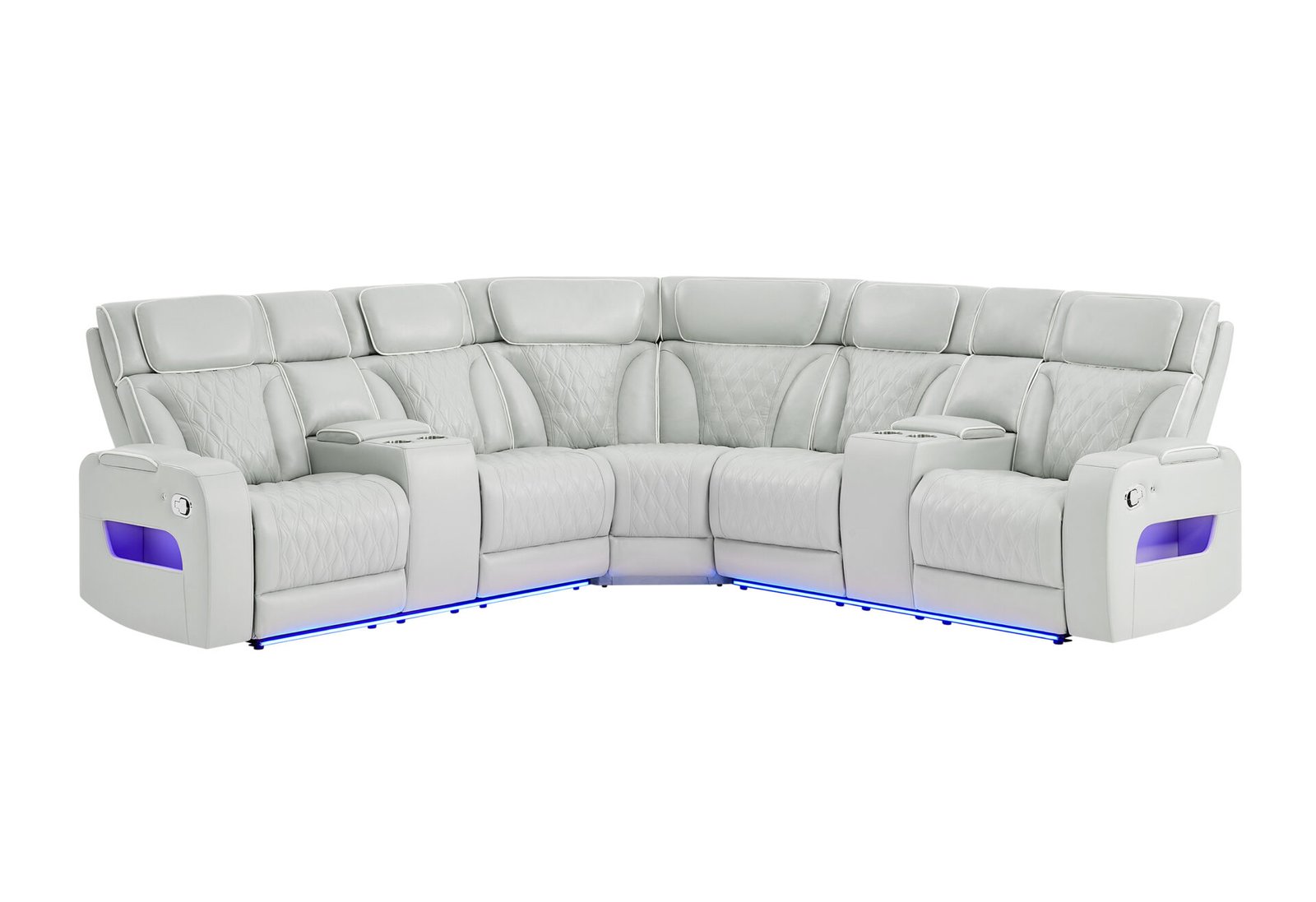 Second image of U8611 BLANCHE SILVER SECTIONAL WITH LED