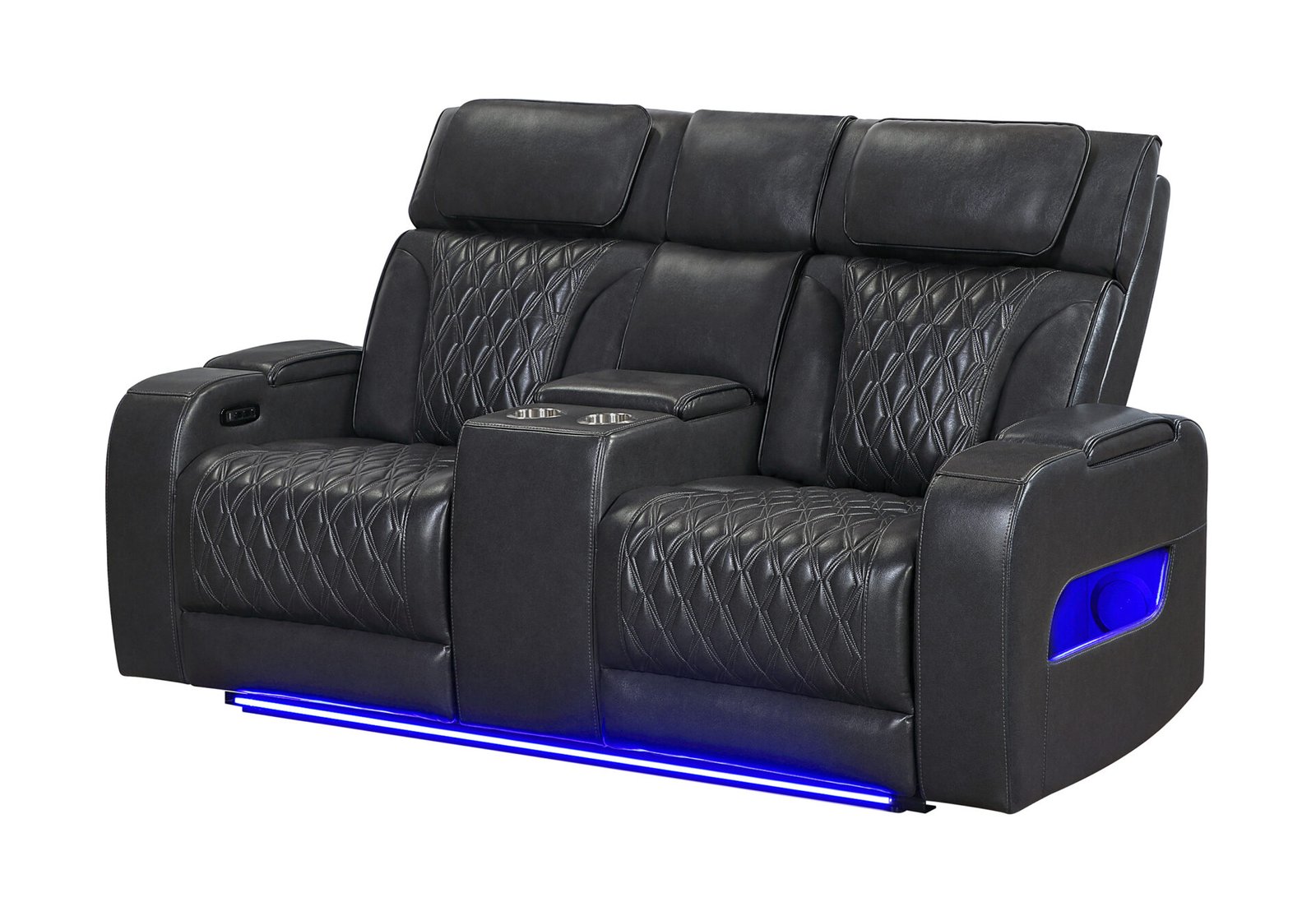 Second image of U8611 BLANCHE CHARCOAL PWR CON REC LOVESEAT WITH PHR, LED & SPEAKER