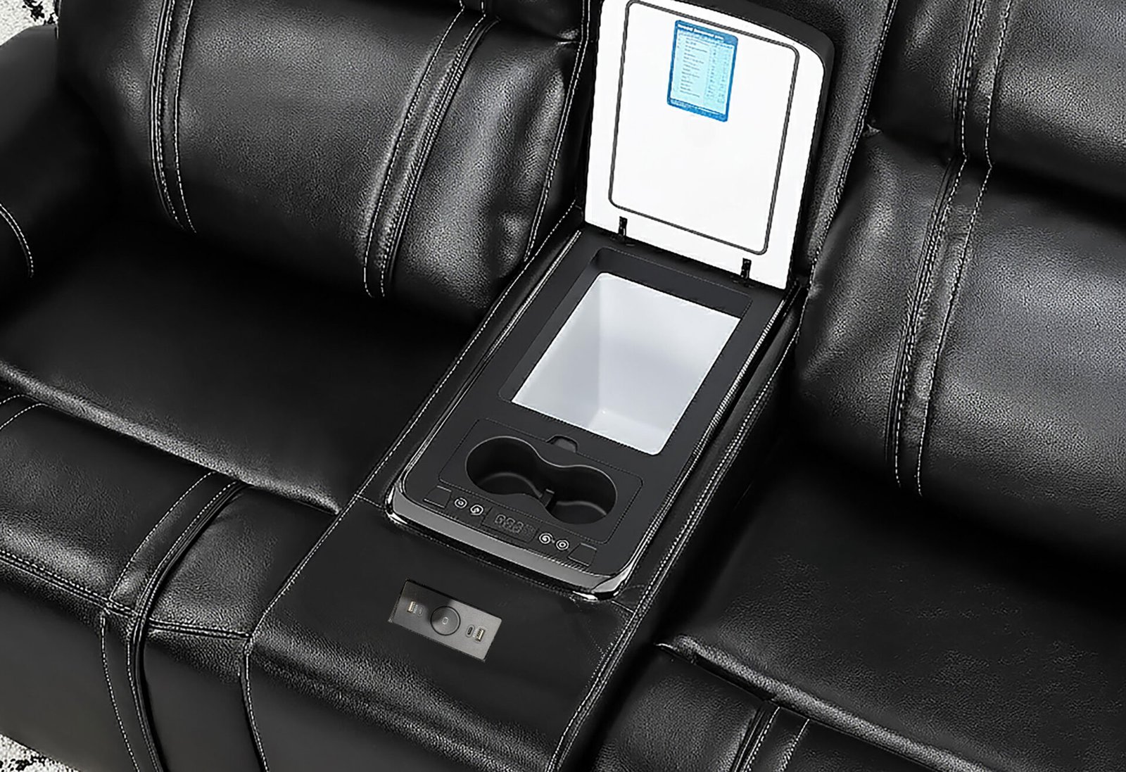 Second image of U8880 BLACK LEATHER PWR REC SOFA/PWR CONSOLE REC LOVESEAT/PWR RECLINER