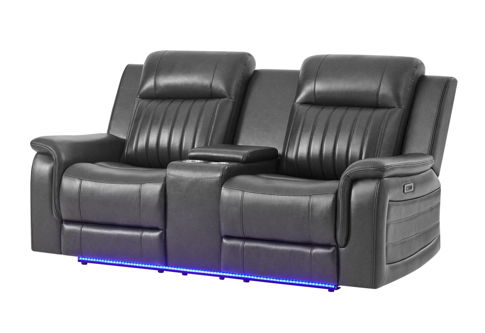 Second image of U8879 BLANCHE CHARCOAL PWR CON REC LS W/LED, GLOBAL SS & SUBWOOFER