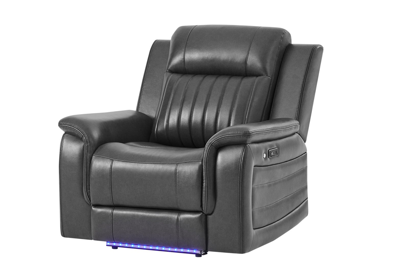 Second image of U8879 BLANCHE CHARCOAL WITH BLACK WELT POWER RECLINER WITH LED