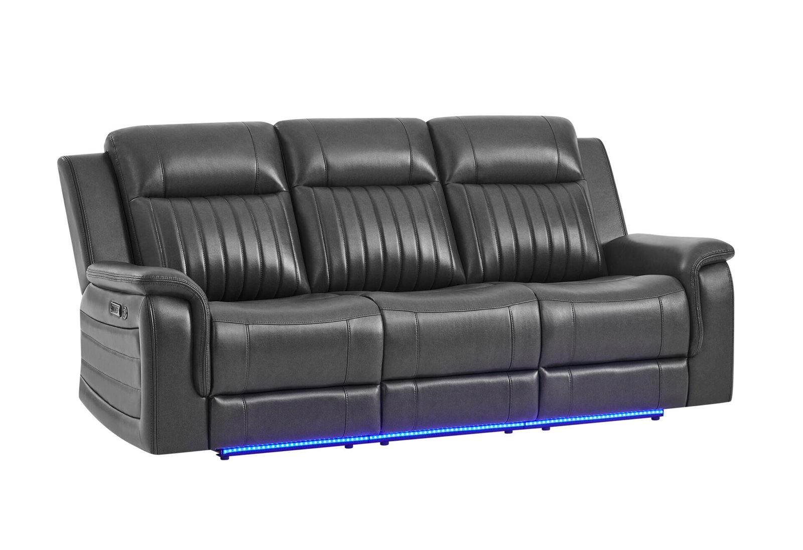 Second image of U8879 BLANCHE CHARCOAL PWR REC SOFA W/LED & GLOBAL SURROUND SYSTEM