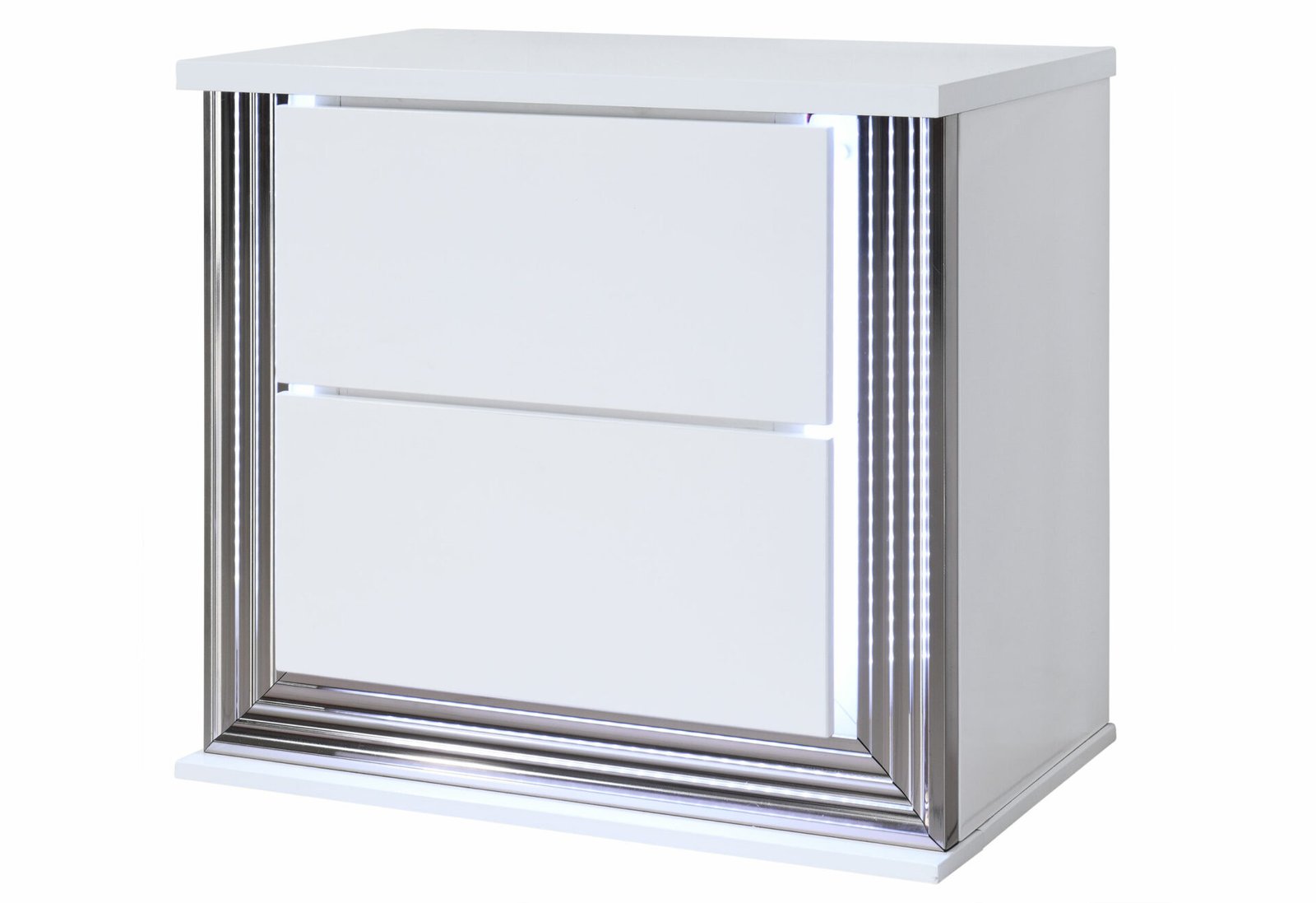 Second image of YLIME SMOOTH WHITE NIGHTSTAND WITH LED