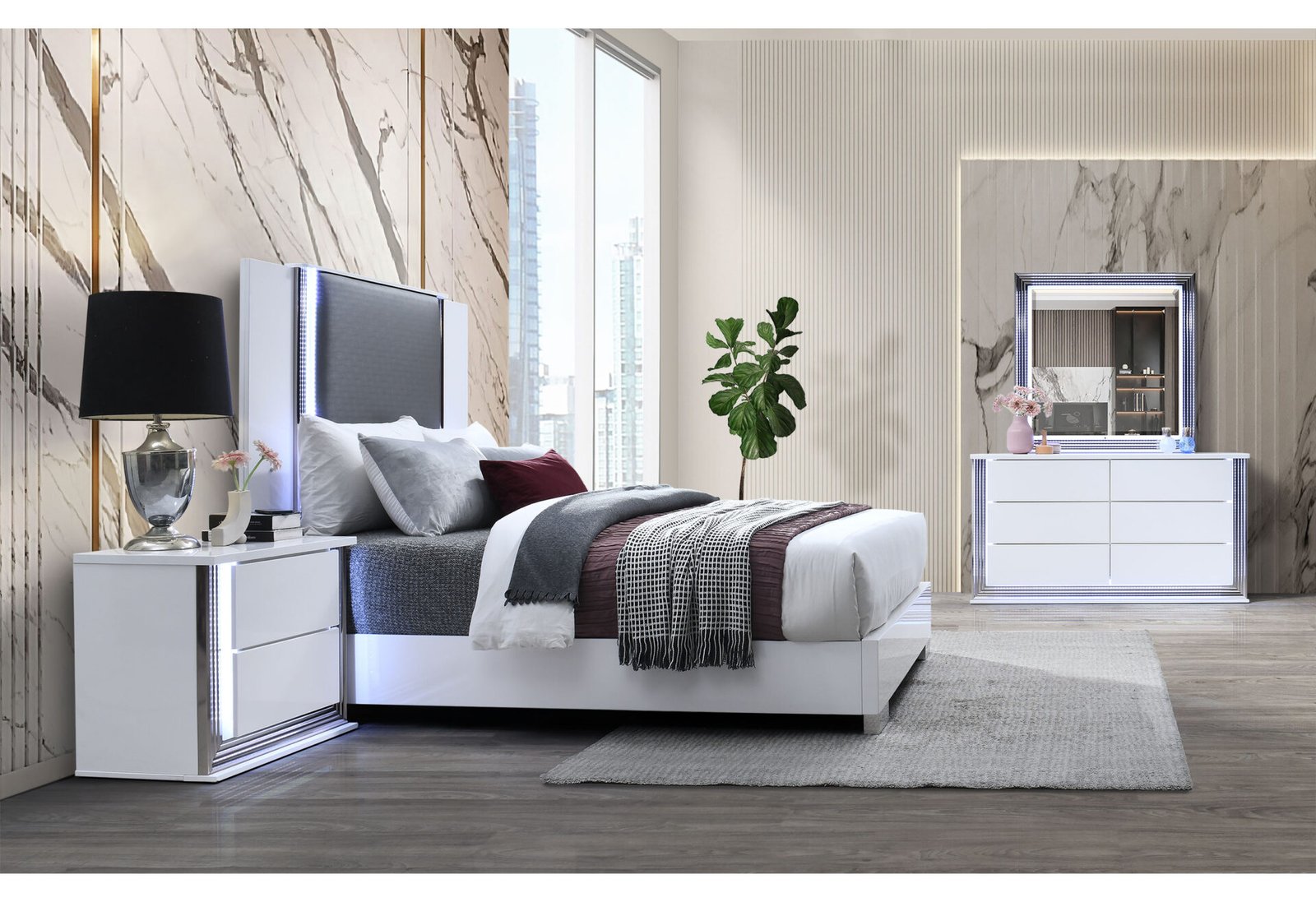 Second image of YLIME SMOOTH WHITE QUEEN BED GROUP