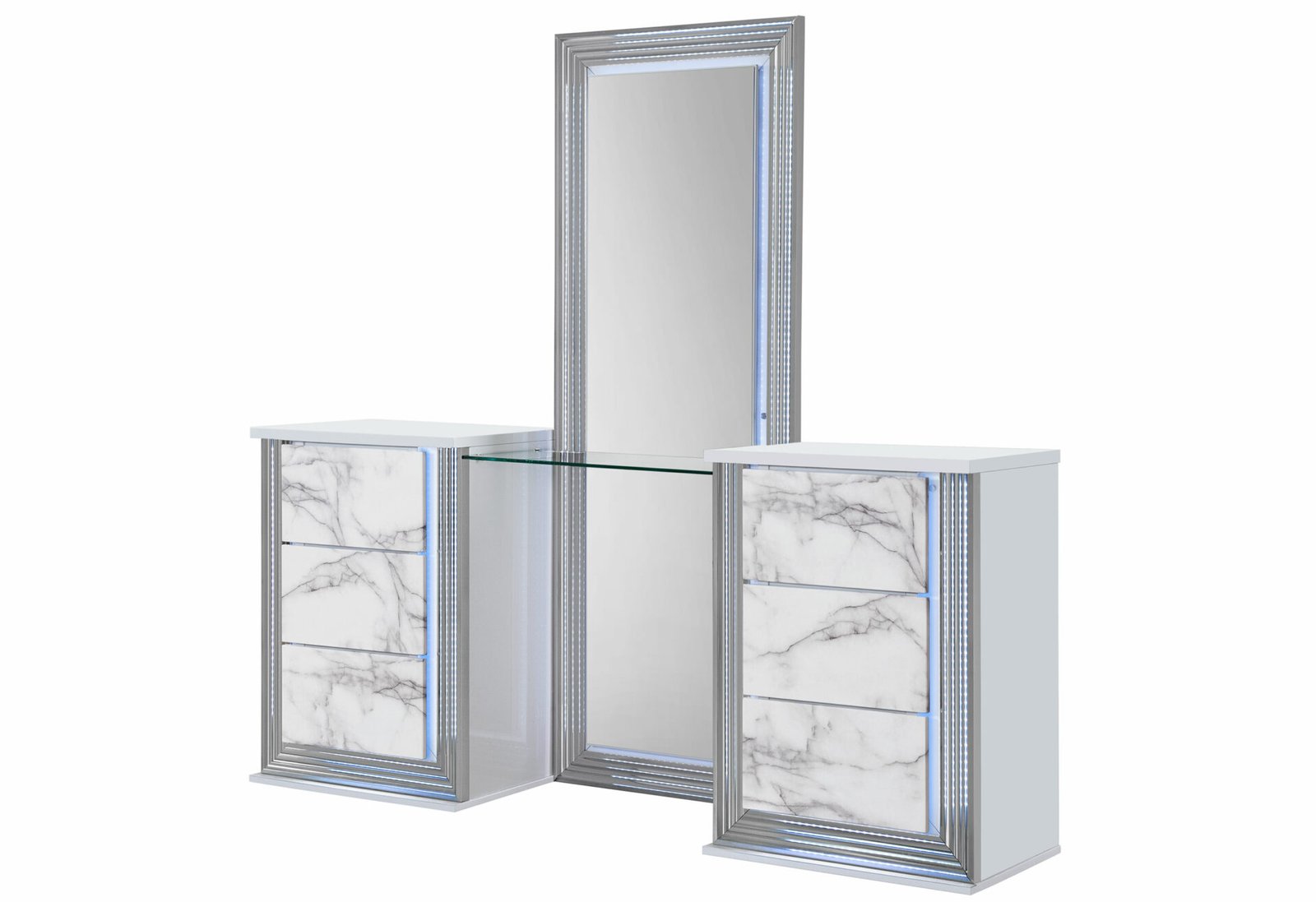 Second image of YLIME WHITE MARBLE VANITY WITH LED