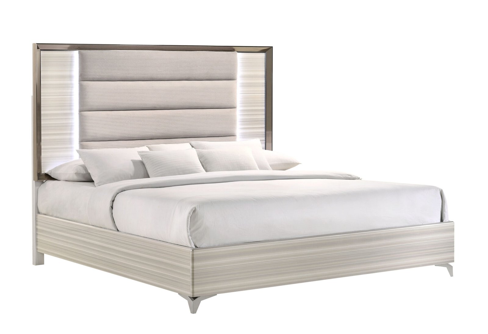 Second image of ZAMBRANO WHITE KING BED WITH LED