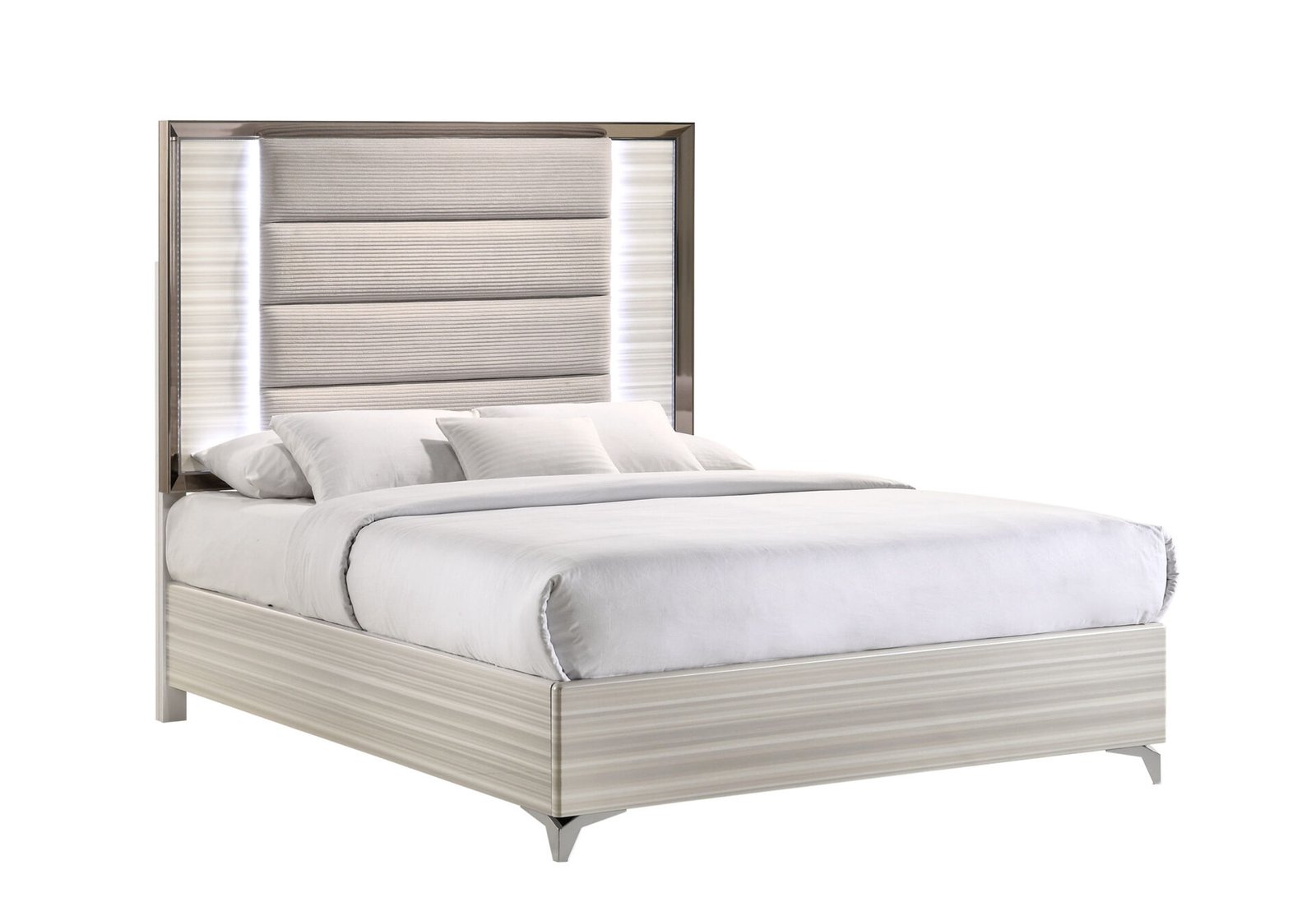 Second image of ZAMBRANO WHITE QUEEN BED WITH LED
